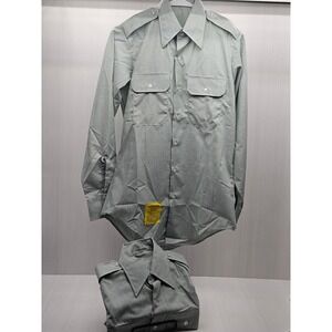 2 Vintage US Army Green 415 Long Sleeve Uniform Shirt 14x32 NOS